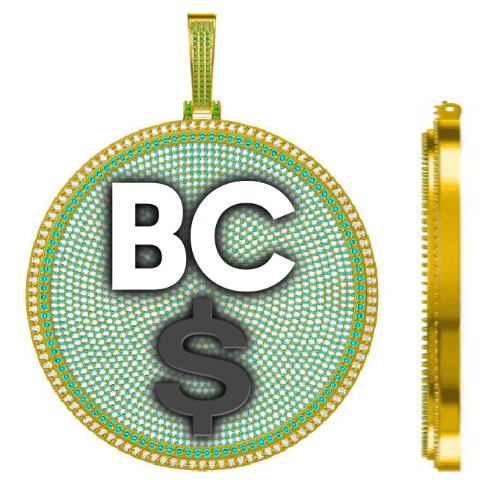CUSTOM LETTER NECKLACE 3D BIG DISC