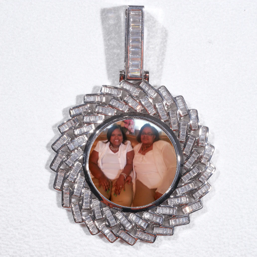 Large 3D Baguette Custom Picture Pendant