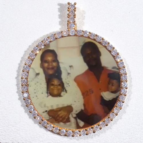 LARGE 3D CIRCLE CUSTOM PICTURE PENDANT