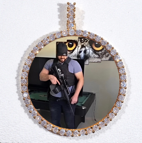LARGE 3D CIRCLE CUSTOM PICTURE PENDANT