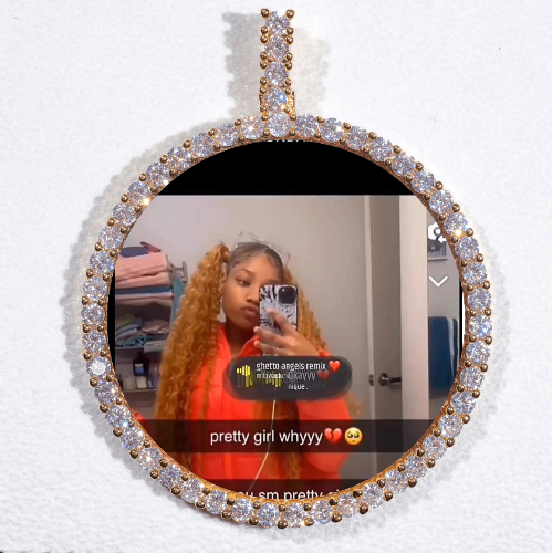 LARGE 3D CIRCLE CUSTOM PICTURE PENDANT