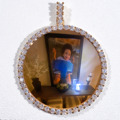 LARGE 3D CIRCLE CUSTOM PICTURE PENDANT