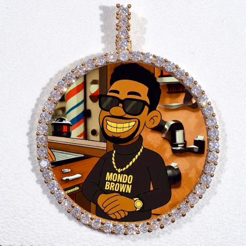 LARGE 3D CIRCLE CUSTOM PICTURE PENDANT