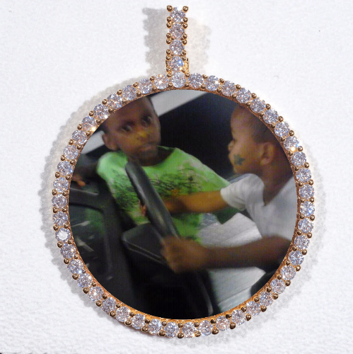 LARGE 3D CIRCLE CUSTOM PICTURE PENDANT
