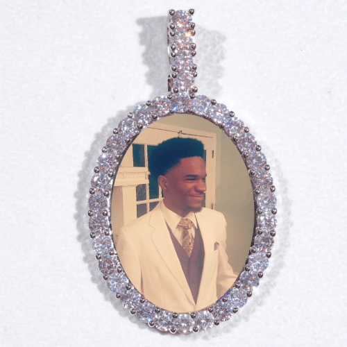 Large 3D Oval Custom Picture Pendant