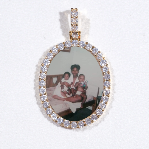 3D Oval Custom Picture Pendant