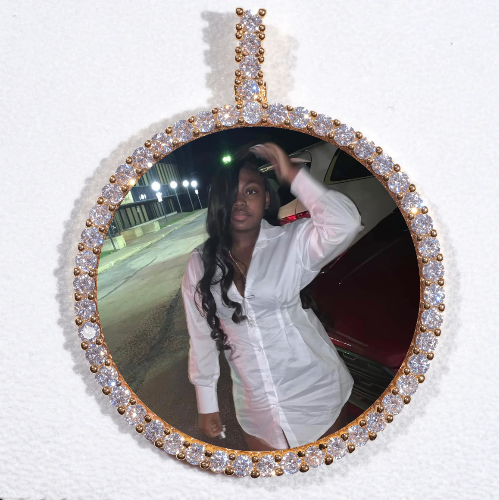 LARGE 3D CIRCLE CUSTOM PICTURE PENDANT