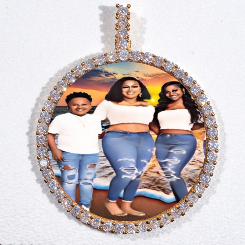 LARGE 3D CIRCLE CUSTOM PICTURE PENDANT