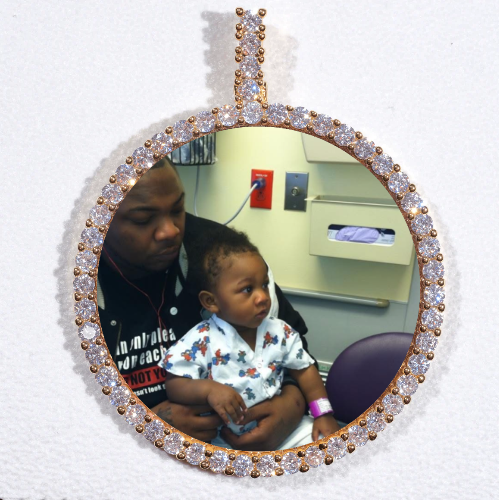 LARGE 3D CIRCLE CUSTOM PICTURE PENDANT