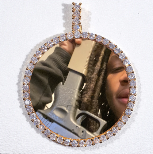 LARGE 3D CIRCLE CUSTOM PICTURE PENDANT