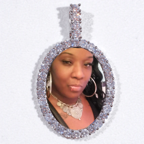 Large 3D Oval Custom Picture Pendant