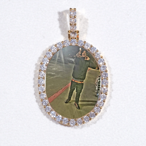 3D Oval Custom Picture Pendant