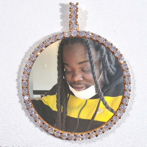 LARGE 3D CIRCLE CUSTOM PICTURE PENDANT