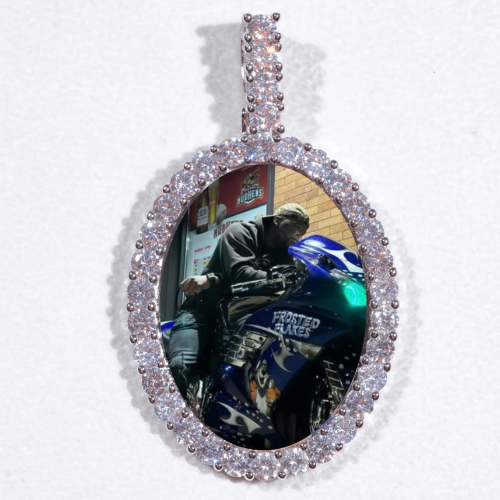 Large 3D Oval Custom Picture Pendant