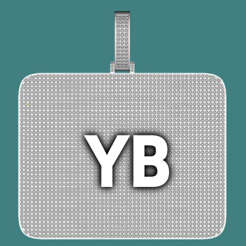 CUSTOM LETTER NECKLACE 3D BIG SQUARE