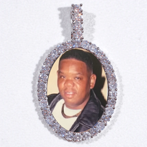 Large 3D Oval Custom Picture Pendant