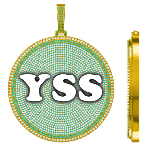 CUSTOM LETTER NECKLACE 3D BIG DISC