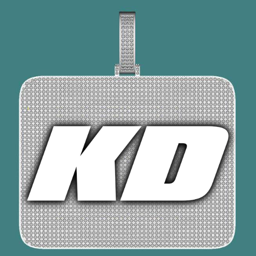 CUSTOM LETTER NECKLACE 3D BIG SQUARE