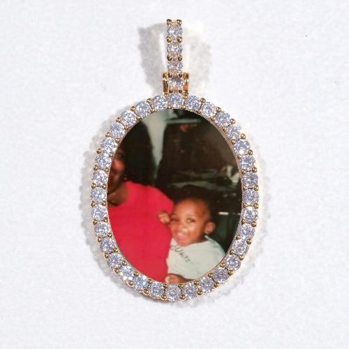 3D Oval Custom Picture Pendant