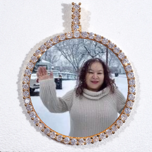 LARGE 3D CIRCLE CUSTOM PICTURE PENDANT