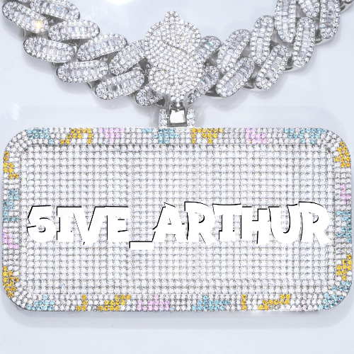 CUSTOM LETTER NECKLACE 3D COLORFUL SQUARE