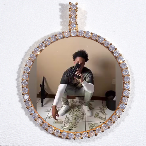 LARGE 3D CIRCLE CUSTOM PICTURE PENDANT