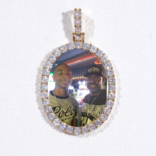 3D Oval Custom Picture Pendant