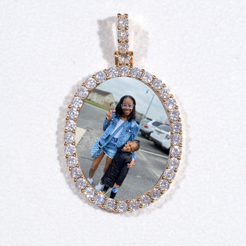 3D Oval Custom Picture Pendant