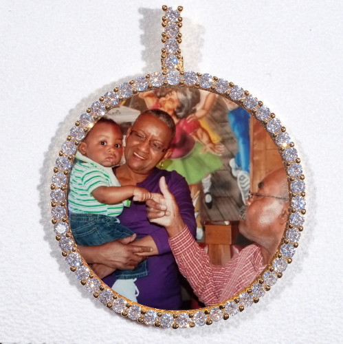 LARGE 3D CIRCLE CUSTOM PICTURE PENDANT