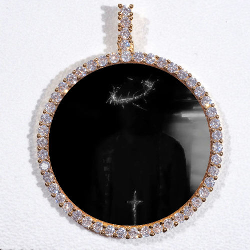 LARGE 3D CIRCLE CUSTOM PICTURE PENDANT