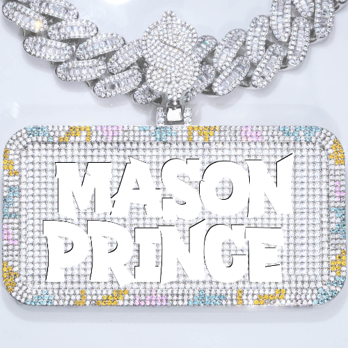 CUSTOM LETTER NECKLACE 3D COLORFUL SQUARE