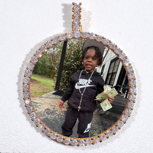 LARGE 3D CIRCLE CUSTOM PICTURE PENDANT