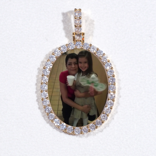 3D Oval Custom Picture Pendant