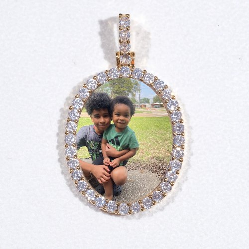 3D Oval Custom Picture Pendant