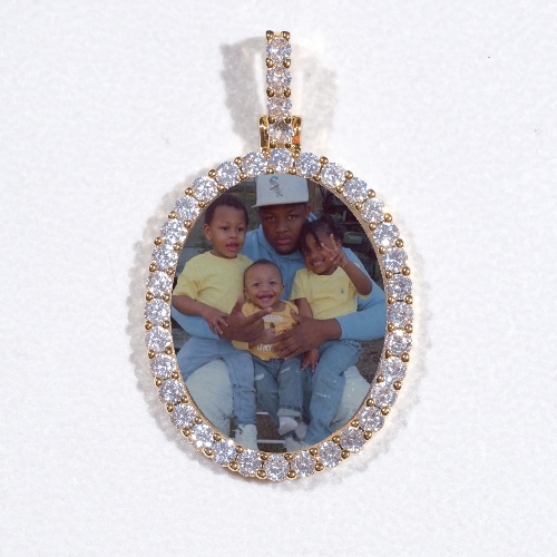 3D Oval Custom Picture Pendant