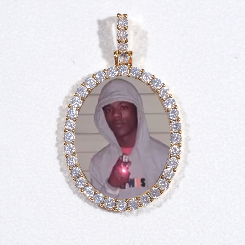 3D Oval Custom Picture Pendant
