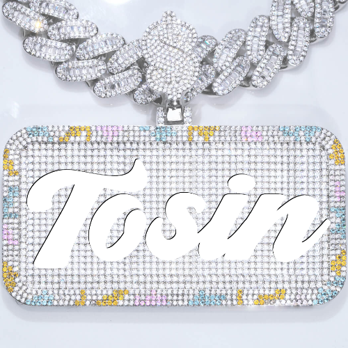 CUSTOM LETTER NECKLACE 3D COLORFUL SQUARE