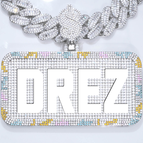 CUSTOM LETTER NECKLACE 3D COLORFUL SQUARE