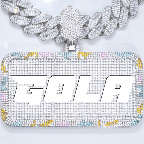 CUSTOM LETTER NECKLACE 3D COLORFUL SQUARE