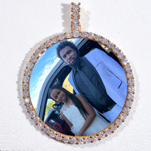 LARGE 3D CIRCLE CUSTOM PICTURE PENDANT