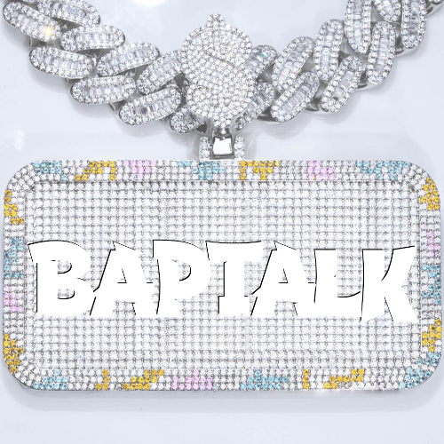 CUSTOM LETTER NECKLACE 3D COLORFUL SQUARE