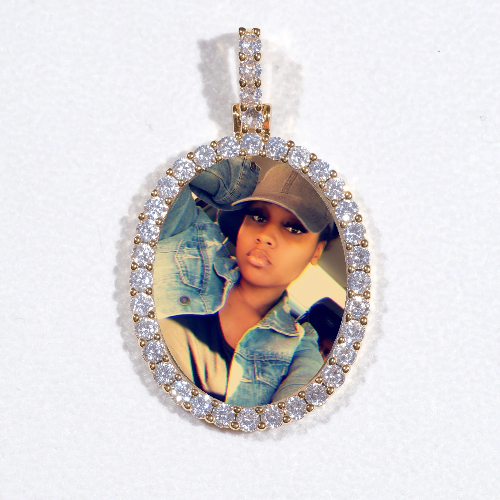 3D Oval Custom Picture Pendant