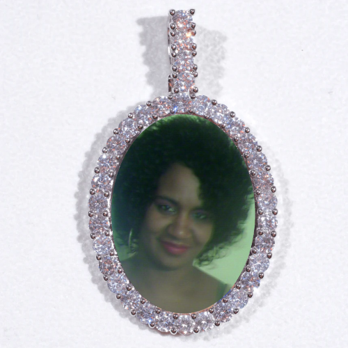 Large 3D Oval Custom Picture Pendant