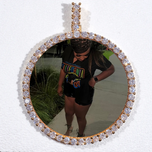 LARGE 3D CIRCLE CUSTOM PICTURE PENDANT