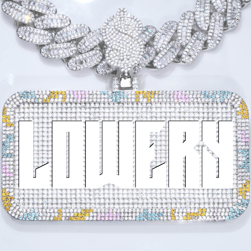 CUSTOM LETTER NECKLACE 3D COLORFUL SQUARE
