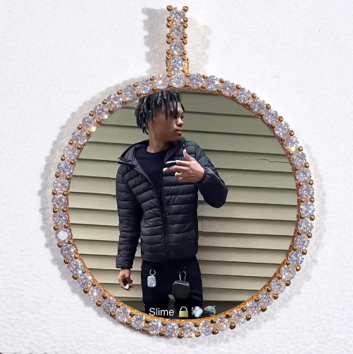 LARGE 3D CIRCLE CUSTOM PICTURE PENDANT