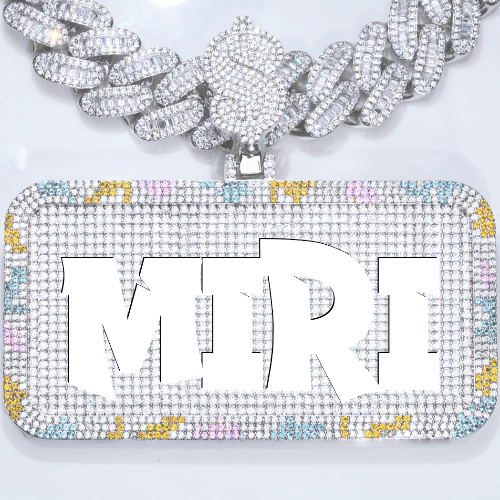 CUSTOM LETTER NECKLACE 3D COLORFUL SQUARE