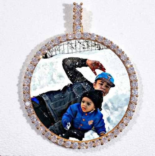 LARGE 3D CIRCLE CUSTOM PICTURE PENDANT