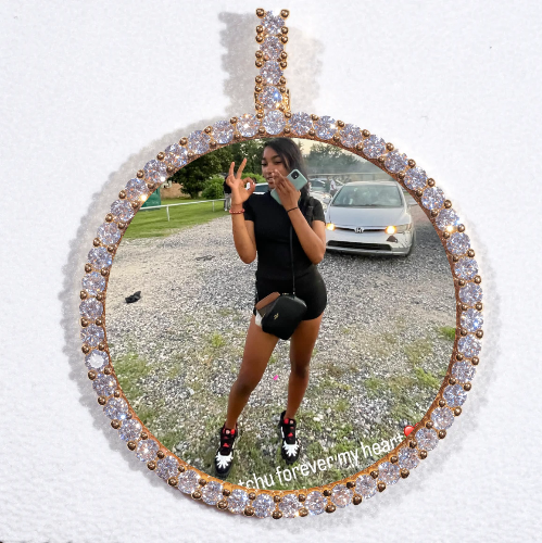 LARGE 3D CIRCLE CUSTOM PICTURE PENDANT