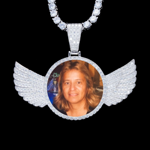 925S & VVS Moissanite 3D Wing Custom Picture Pendant